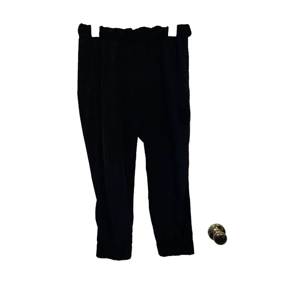 Z BY ZELLA Black Lightweight Cropped Elastic Waist Jogger Pants M